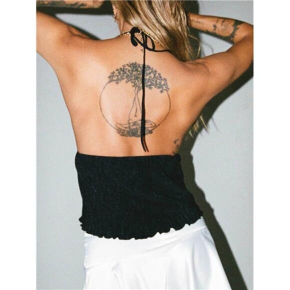 Halter Neck Cami with Tie Front Detail - Picture 2 of 16